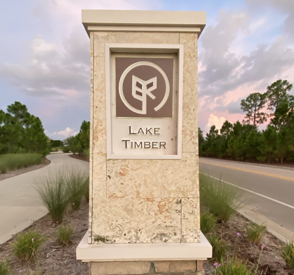 Lake Timber — Pulte and FL Lifestyle Homes community sign